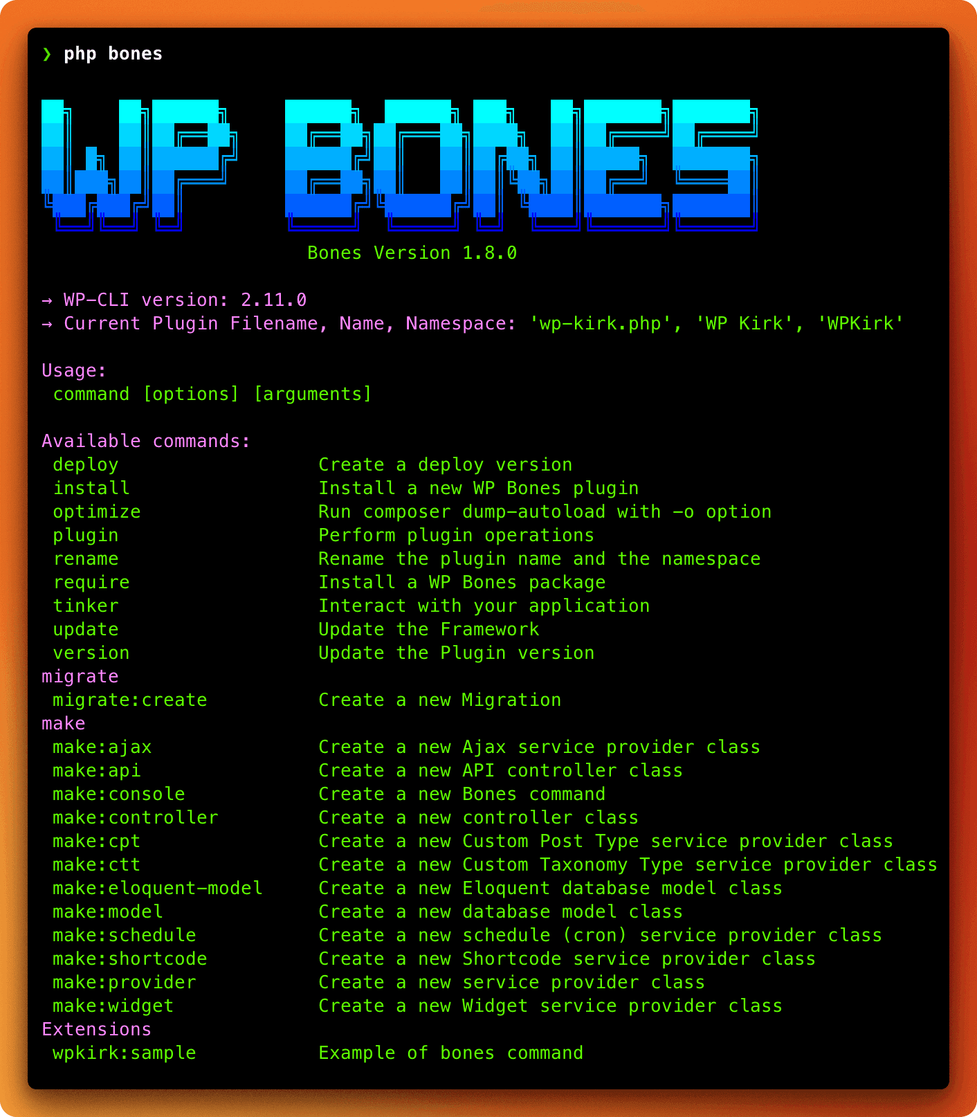 WP Bones CLI